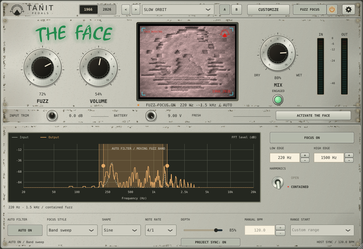 1966 Auto Filter with Project Sync on, following a 120 BPM project